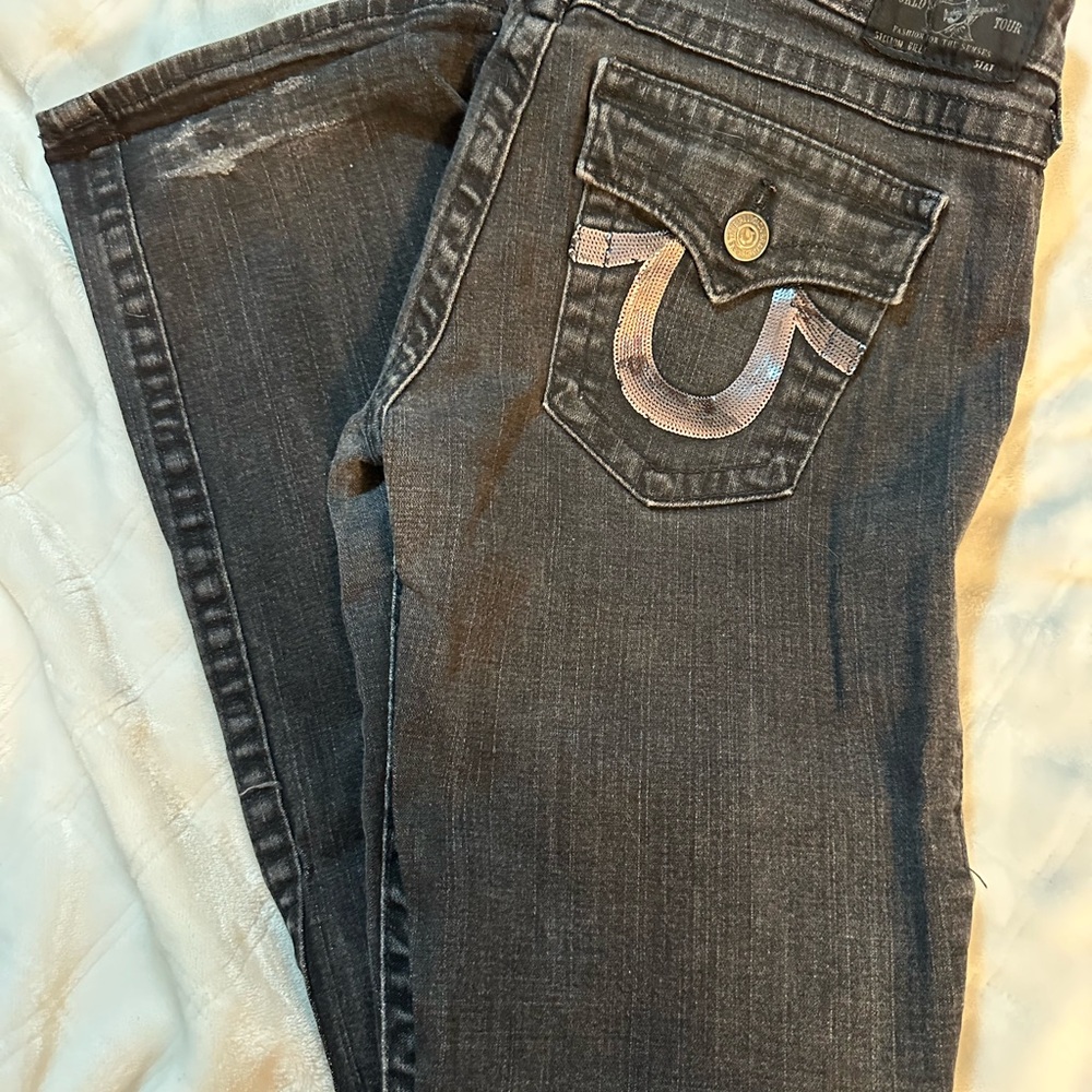 True Religion Black Flare & Wide Leg Jeans